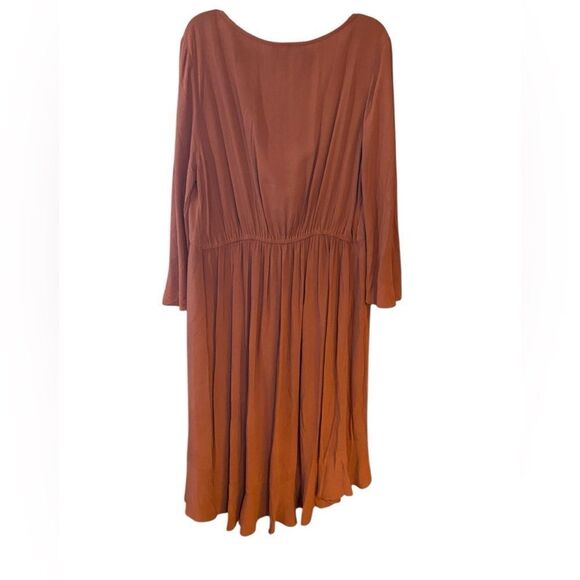 A Pea in the Pod Sz S Rust Boho Flowy Maternity Pregnancy Rayon Dress - Picture 3 of 8